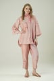 Onion Pink Applique Bamber Silk Co-Ord Set Onion Pink color
