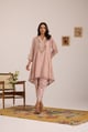 Lilac High-Low Flared Embroidered Kurta Set - Omi Clothing - Image 1