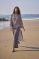 High/Low Printed Pant Set Black/White Black/White color