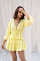 Linen Ruffle Mini Skort Yellow color