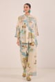 Cream Printed Tunic and Wide-Leg Pants Co-ord Set - SHIVANI BHARGAVA - Image 1