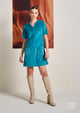 Suede Dress Green color