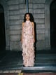 Pink Floral Chiffon Ruffle Maxi Gown - IERA - Image 1