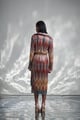 Sequins Overlap Skirt Brown/Beige color