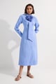 Stripe Cotton Rosette Woven Shirt Maxi Dress Blue color