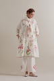 Off-White Floral A-Line Kurta Set Pink/Green color