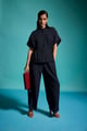 Textured Structured Shirt Navy Blue color