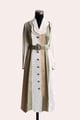 Riri Trench with Belt White, Light Olive Oat White/Green/Beige color