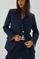 Double Lapelled Single Breasted Oversized Blazer Navy Blue color