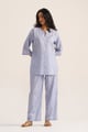 Powder Blue and White Pure Cotton Loungewear Powder Blue/White color