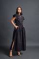 Jumpsuit with Embroidery Black color