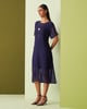 Textured Lace Dress Purple color