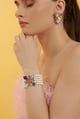 Clarisse Pearl Handcuff Blue/Gold color
