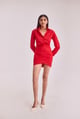 Red Shirt Short Dress Red color