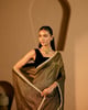 Black Lily Chanderi Stripe Saree Black color