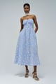 Off-Shoulder Dress W/ Eng Blue color