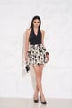 Kylie Cowl Top And Lisa Skirt Co-Ord Black color