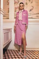 Midi Knee Length Skirt Jacket And Co-Ord Set Cosmos Pink color