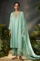 Dusty Aqua Festive Kurta Set Sea Green color