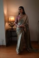 Ashok Saree in Sage Green Silk Sage Green color