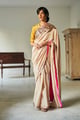 Jaipur Sari in Warm Chai Beige Chanderi Beige color