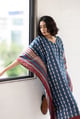 Kaftan Dress -Geo 06 Blue/Red color
