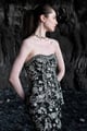 Embroidered Sleeveless Top Black/Silver color