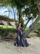 Selene Dress in Sorrento Bloom Print (Endless Blue) Blue color