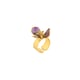 Tiny Fiore Ring - Amethyst & Smoky Purple color