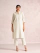 Floral Shadows Kurta Set Off white color