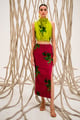 Passion Rouge Skirt Set Pink/Neon Green color