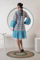 Twilight Bloom Midi Dress Blue/Orange color