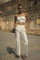 Ivory Jacquard Pant Ivory color