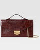 Aida Clutch Brown Croc color