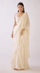 White Draped Saree White color