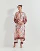 Pink Tunic with Pants in Modal Silk Georgette Pink color