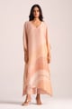 Silk Kaftaan Co-Ord Set Peach color