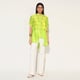 Lime Green Longline Mandarin Collar Button-Down Shirt - Linetribe - Image 1