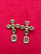 Valliyan Polki Cross Earring Gold color