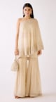 The Evening Glow Sharara Set Gold color