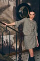 Metallic Tweed Jacket and Skirt Set Metallic color