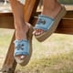 Lobster Denim Sandals Platform Blue/Beige color