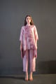 Mauve Pink Short Kaftan Tail Set Mauve Pink color
