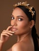 Oceana Hairband/Neckpiece Gold/White color