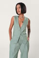 Live in Your Linen Waistcoat Green color