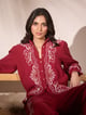 Jemma Embroidered Blouse Maroon color