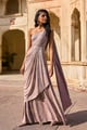 Sari Drape Gown Blush/Gold color