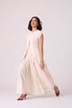 Vesna Stripe Maxi Dress Ivory color