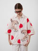 Ustaad Polka Shirt Off White/Red color