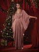 Diva Embroidered Kaftan Dusty Rose color